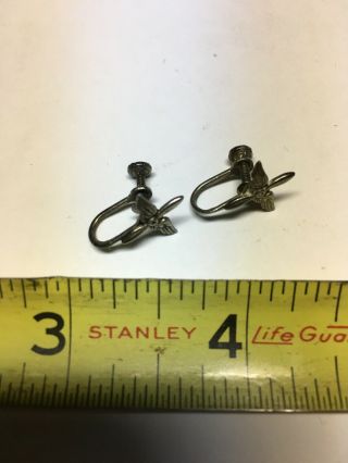 Sterling Vintage Us Army Air Corps Earring Set 1/2 Size