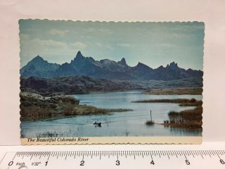 Postcard Arizona Az Topock Colorado River Boat The Needles Mountains Vintage