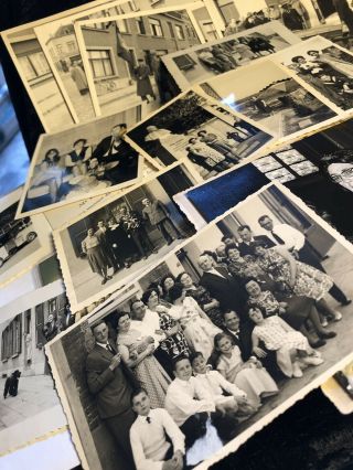 Vintage European Family Photo Album 1945,  Apx 150 Pictures In Black/white