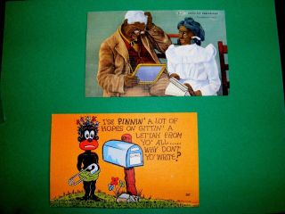 Vintage African American Postcards In Clear Sleeves