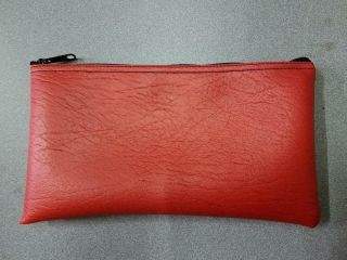 5 Red Zippered Vinyl Bank Deposit Money Bag Tool Organizer