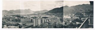 HONG KONG X4 PRIVATE PHOTO ' S MAKING 1 PANORAMIC VIEW - KOWLOON HARBOUR C1950 2 2