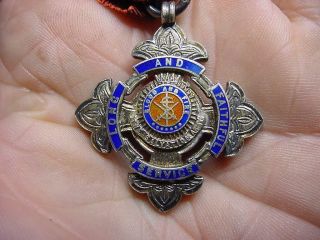 Vintage Sterling Cased Salvation Army Long And Faithful Service Engraved Medal 3