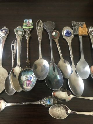 13 Vintage Collectable Souvenir Spoons