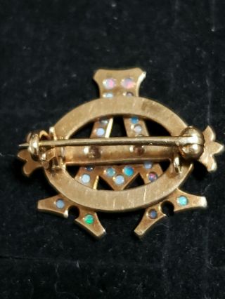 Pre - 1906 Alpha Phi Badge - with Opals - 2.  42 Grams - Lazy Phi Style 10
