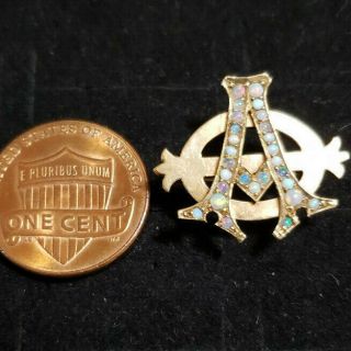 Pre - 1906 Alpha Phi Badge - with Opals - 2.  42 Grams - Lazy Phi Style 4