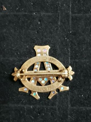 Pre - 1906 Alpha Phi Badge - with Opals - 2.  42 Grams - Lazy Phi Style 7