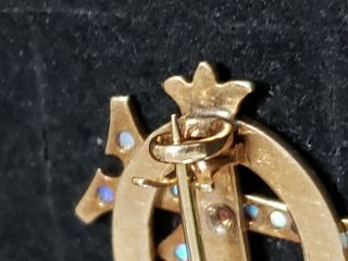 Pre - 1906 Alpha Phi Badge - with Opals - 2.  42 Grams - Lazy Phi Style 9