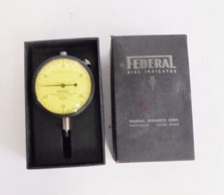 Vintage Federal Dial Indicator Machinist Lathe Milling.  0005 Large 2 3/4 " Face.