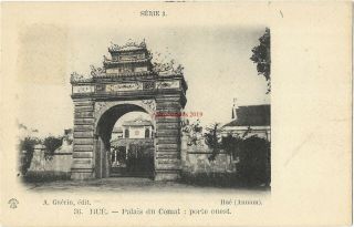 Asia Vietnam Hue Palais Du Comat Porte Ouest 1903 Vintage Postcard 1.  5