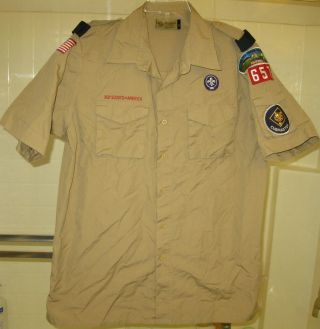 Boy Scouts Of America Short Sleeve Cotton/poly Uniform Shirt Adult Size Large