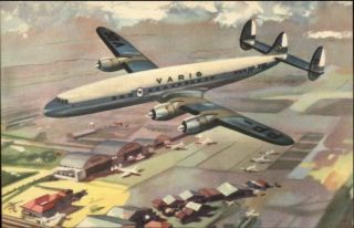 Varig G Constellation Airplane Airline Issued Vintage Postcard