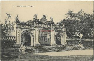 Asia Vietnam Vinh Annam Pagoda Vintage Postcard 1.  5.  1