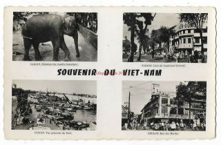 Asia Vietnam Multiview Souvenir Real Photo Vintage Postcard 1.  5