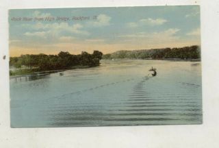C 1910 Rock River From High Bridge,  Rockford,  Illinois Postcard