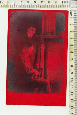 Pittsburg - Jenkins Arcade - Azo Rppc - Two Men In Front Of Fireplace -