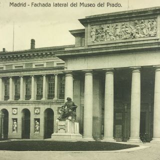 Spain Madrid Postcard Vintage Del Prado Museum Facade Art Unposted 5