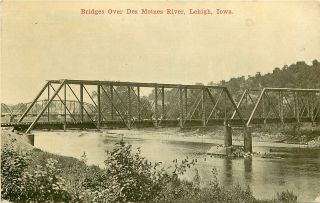 Iowa,  Ia,  Lehigh,  Bridges Over Des Moines River 1910 