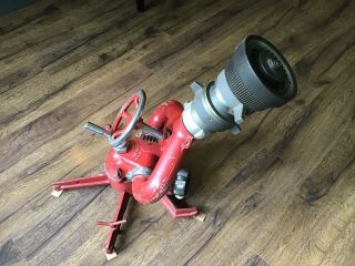 Vintage Akron Brass Fire Equipment Water Cannon Gun & Master Turbojet Nozzle