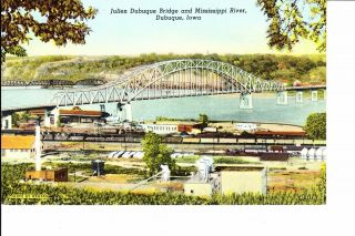 Dubuque,  Iowa Julien Dubuqe Bridge & Railroad Yards @ 1930