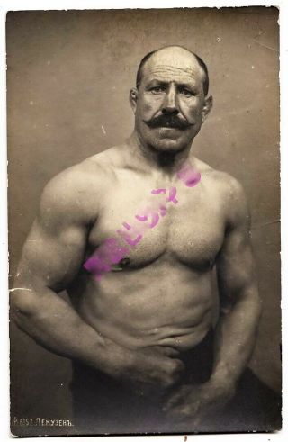 Wrestling Wrestler Strongman Lemuzen,  Muscle Man,  1910s