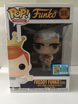 2019 Sdcc Funko Fundays Freddy As Kfc Colonel Sanders Le 450 With Pop Protector