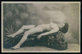 French Full Nude Woman Altar Slave Sacrifice Early 1900s Photo Postcard