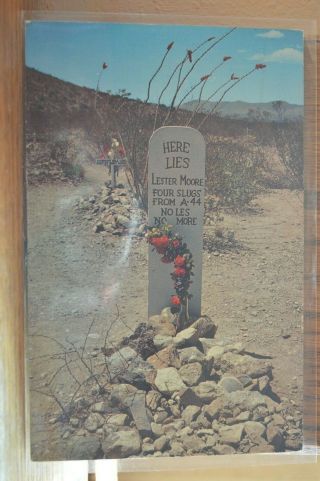 C 1955 Lester Moore Grave Boothill Graveyard Tombstone Arizona Petley Postcard