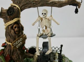 Dept 56 Halloween Village Animated Swinging Skeleton 52514 Retired, 5