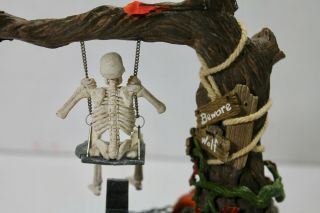 Dept 56 Halloween Village Animated Swinging Skeleton 52514 Retired, 8