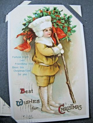 Antique Postcard Album Children,  Holiday Early 1900’s 63 Postcards 5