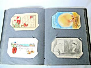 Antique Postcard Album Children,  Holiday Early 1900’s 63 Postcards 8