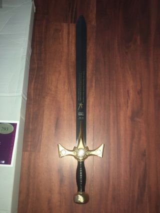 Xena Warrior Princess 10th Anniversary Gold Plated Warrior Sword W/ 3