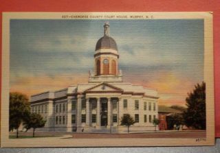 North Carolina,  Murphy Cherokee County Court House 1930 - 45 Unus Postcard