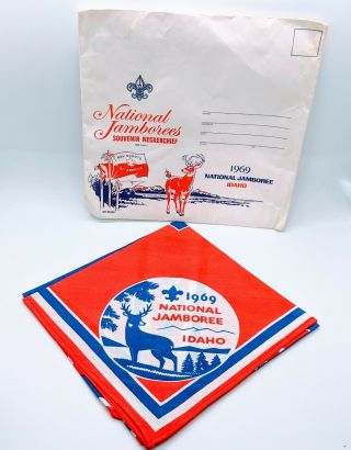 Vtg 1969 Boy Scouts Of America Bsa Neckerchief National Jamboree Idaho Souvenir