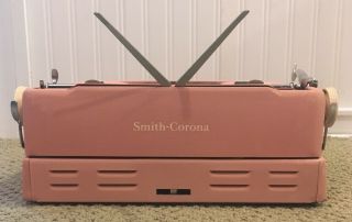 1955 Pink Smith Corona Silent 5T Series Portable Pica Typewriter With Case 8