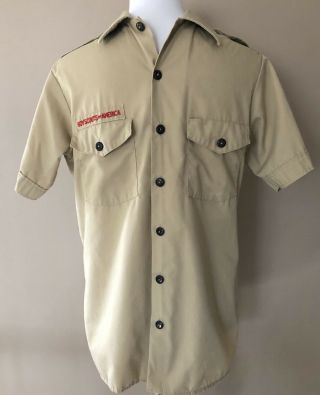 Boy Scouts America Bsa Mens Uniform Shirt Tan Sz S Short Sleeve No Patches