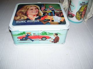 1978 ALADDIN BIONIC WOMAN LUNCHBOX & THERMOS SIX MILLION DOLLAR MAN C9.  5 9