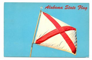 Alabama State Flag Postcard Vintage Unposted St Andrew 