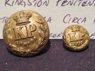Kingston Penitentiary Canada Victorian Era Brass Uniform Buttons