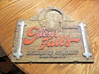 Old & Tried Glens Falls Insurance Co.  Glen Falls Ny Organized 1849 Chalkware Sign