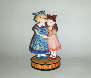 Mary Engelbreit " Be Kind To Thy Sister " Figurine (3.  5 ")