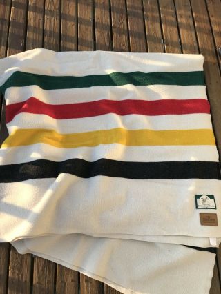 Pendelton Glacier Park Hudson Bay Wool Queen Sized Blanket 85 X 85 Striped 8