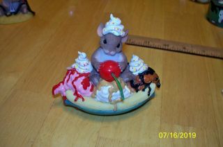 Charming Tails Indulge Yourself Mouse With Ice Cream Sundae