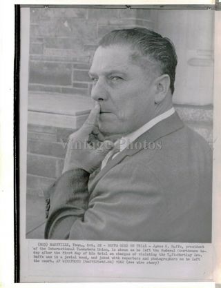 1962 Wire Photo Crime James Hoffa Jimmy Presdient Teamsters Union Nashville 6x8