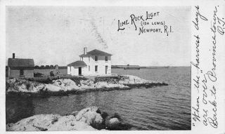 Newport Ri Lime Rock Lighthouse (ida Lewis) Postcard