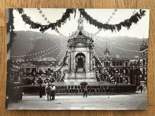 China Old Photo The King Festival Temple Monument Chinese People Hongkong