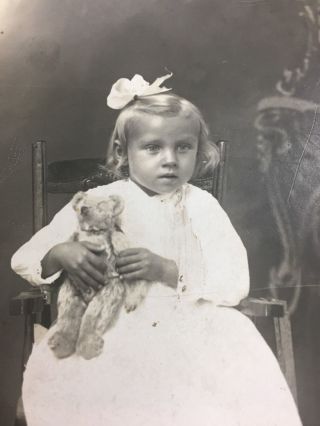 Vintage 2 Cute Little Girl With Steiff Teddy 