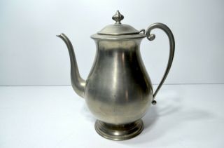 Vintage Kirk Pewter Hanle Coffee and Tea Set Early American Colonial Decor 3