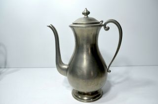 Vintage Kirk Pewter Hanle Coffee and Tea Set Early American Colonial Decor 4